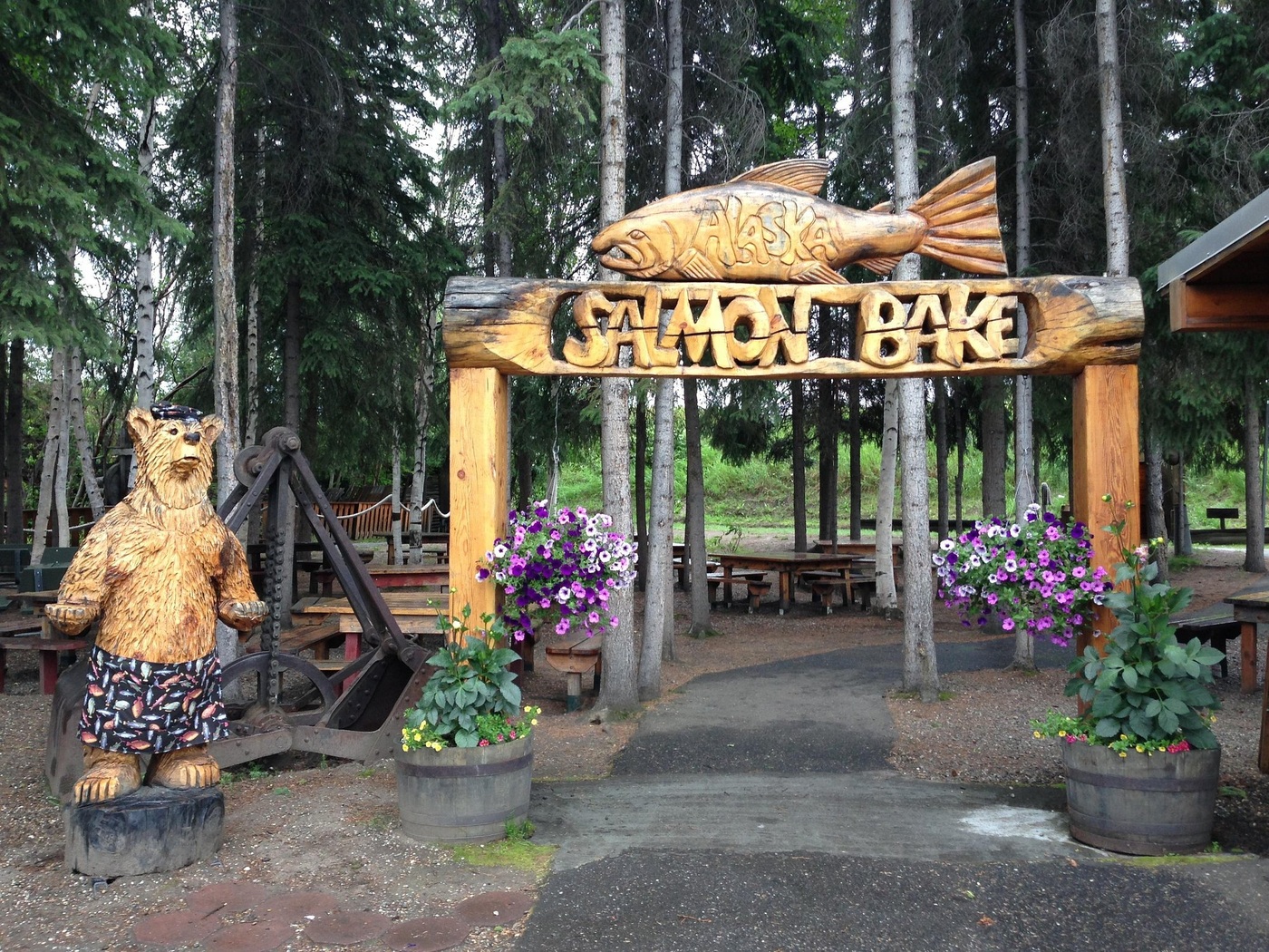 Entrance to Alaska Salmon Bake in Fairbanks