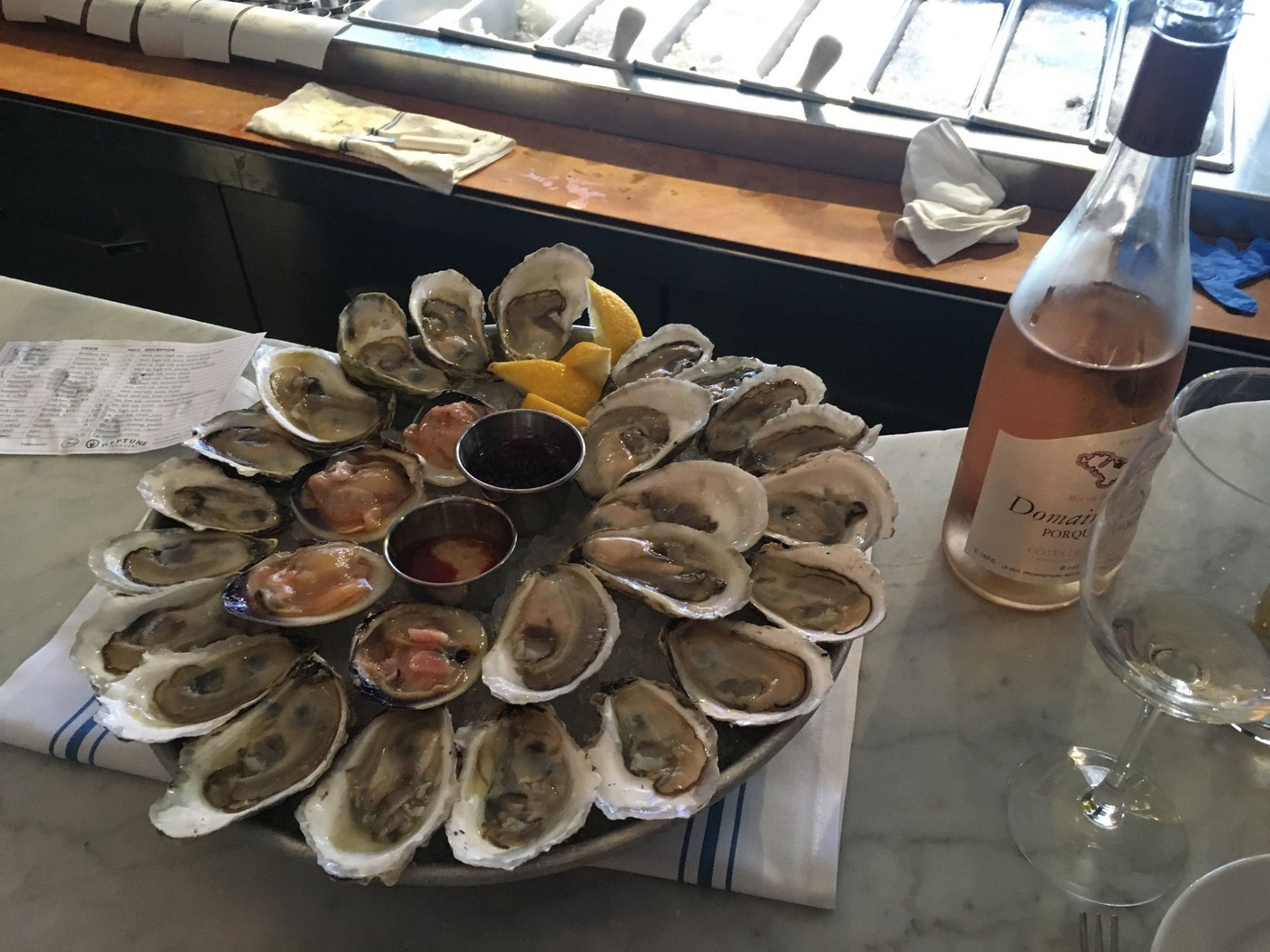 Oysters and clams on the half shell at Neptune Oyster