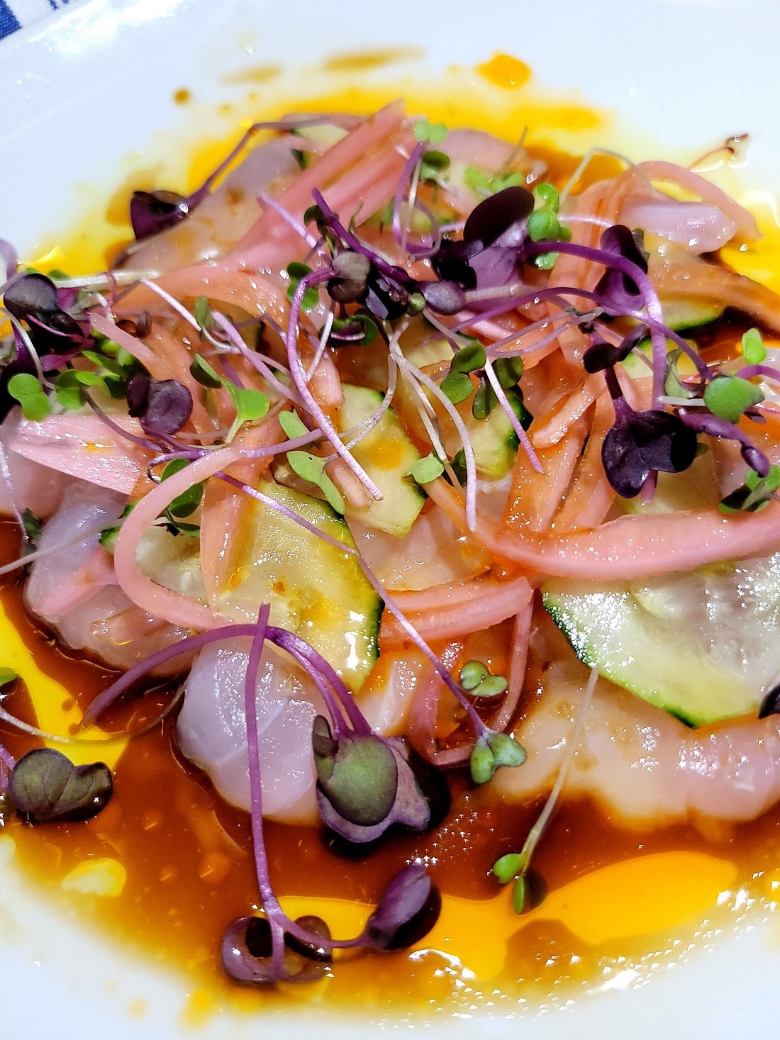 A crudo special photographed at Select Oyster Bar