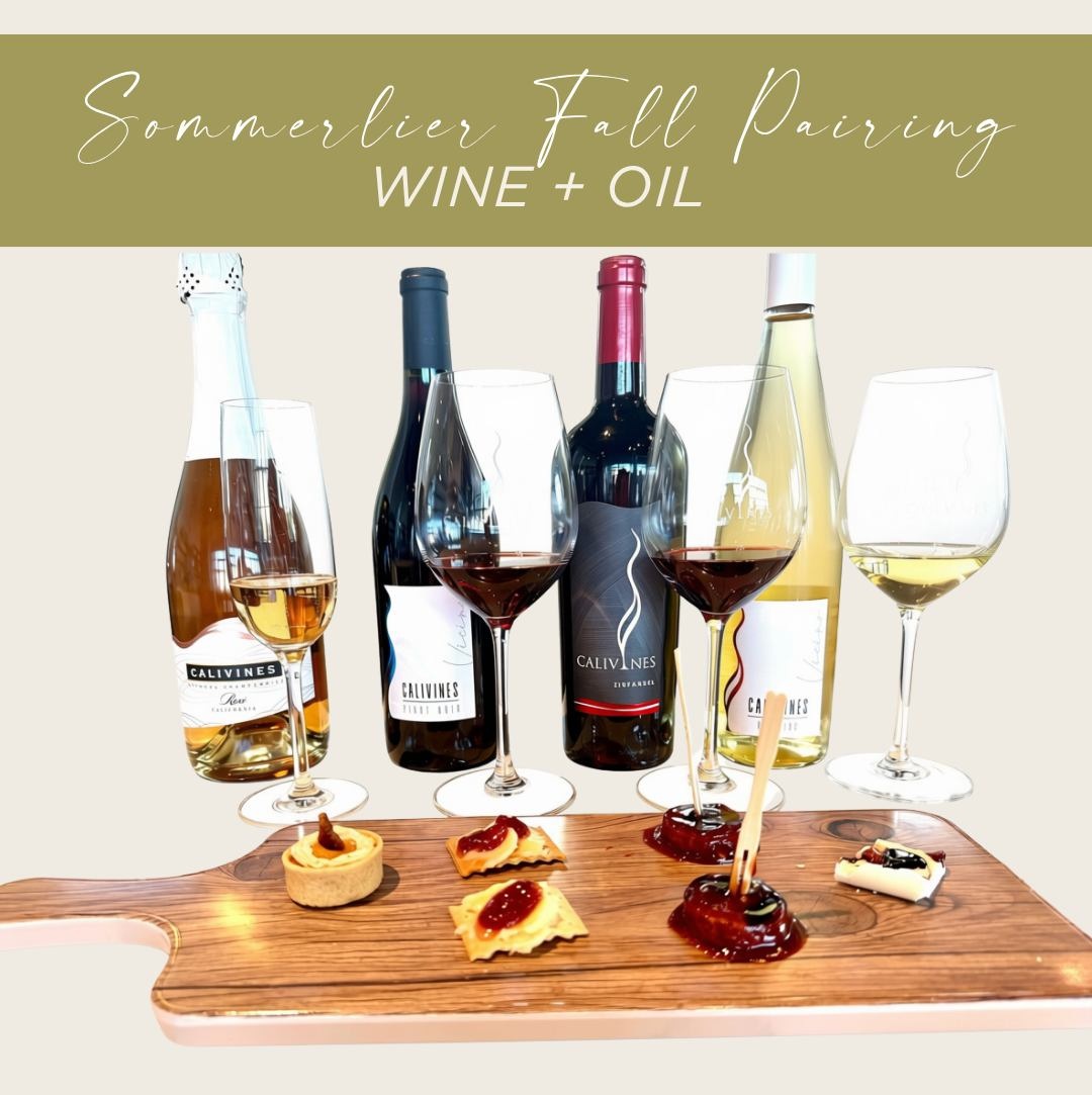 The separate seasonal wine, olive oil, and food pairing at Calivines