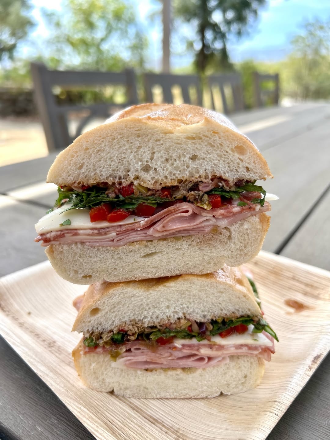 The Capay Muffuletta sandwich at the Séka Hills Brooks tasting room