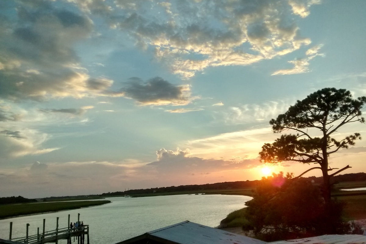 Lowcountry marsh views from Bowens Island Restaurant near Charleston