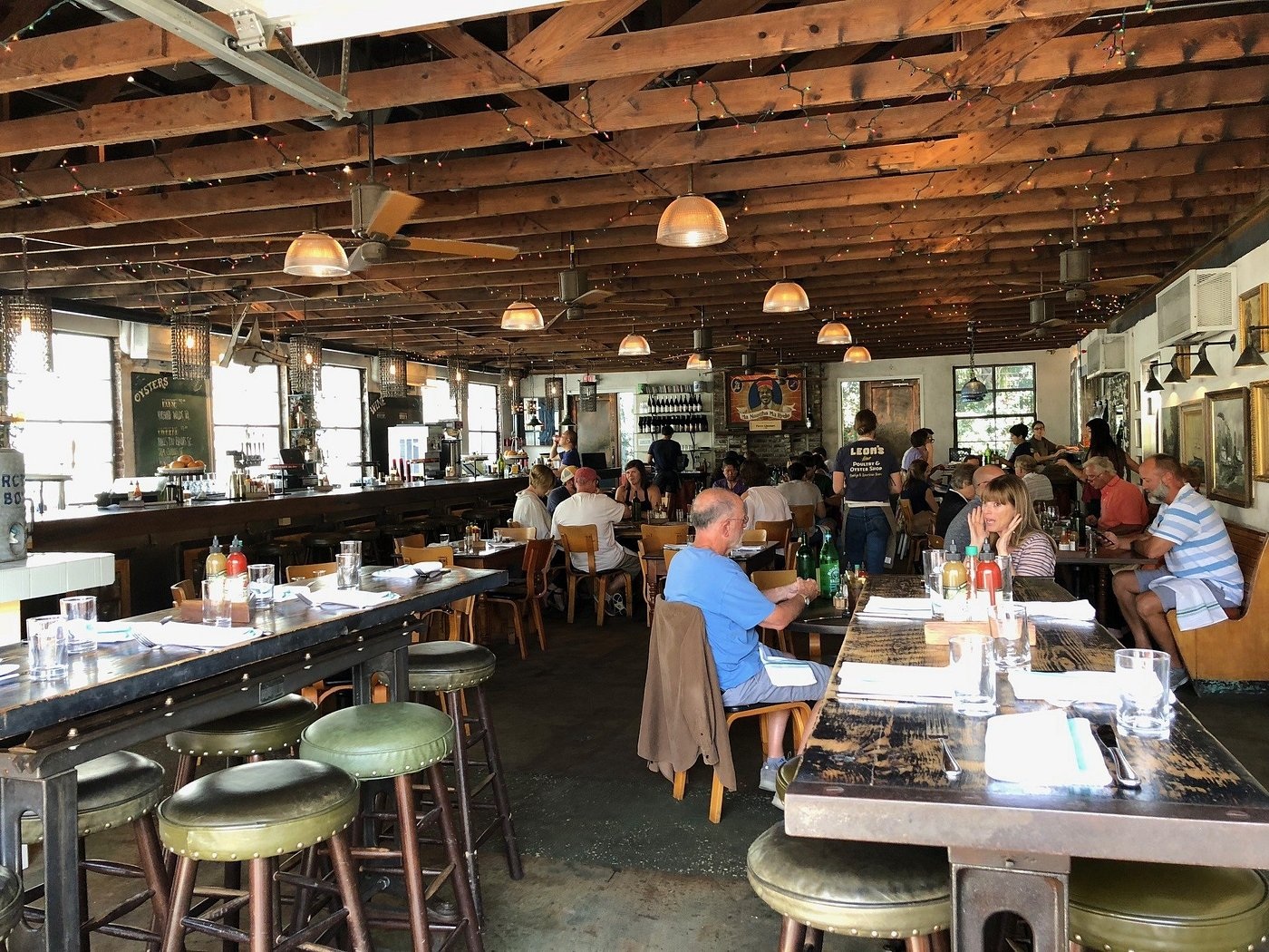 The dining room at Leon’s Oyster Shop in Charleston