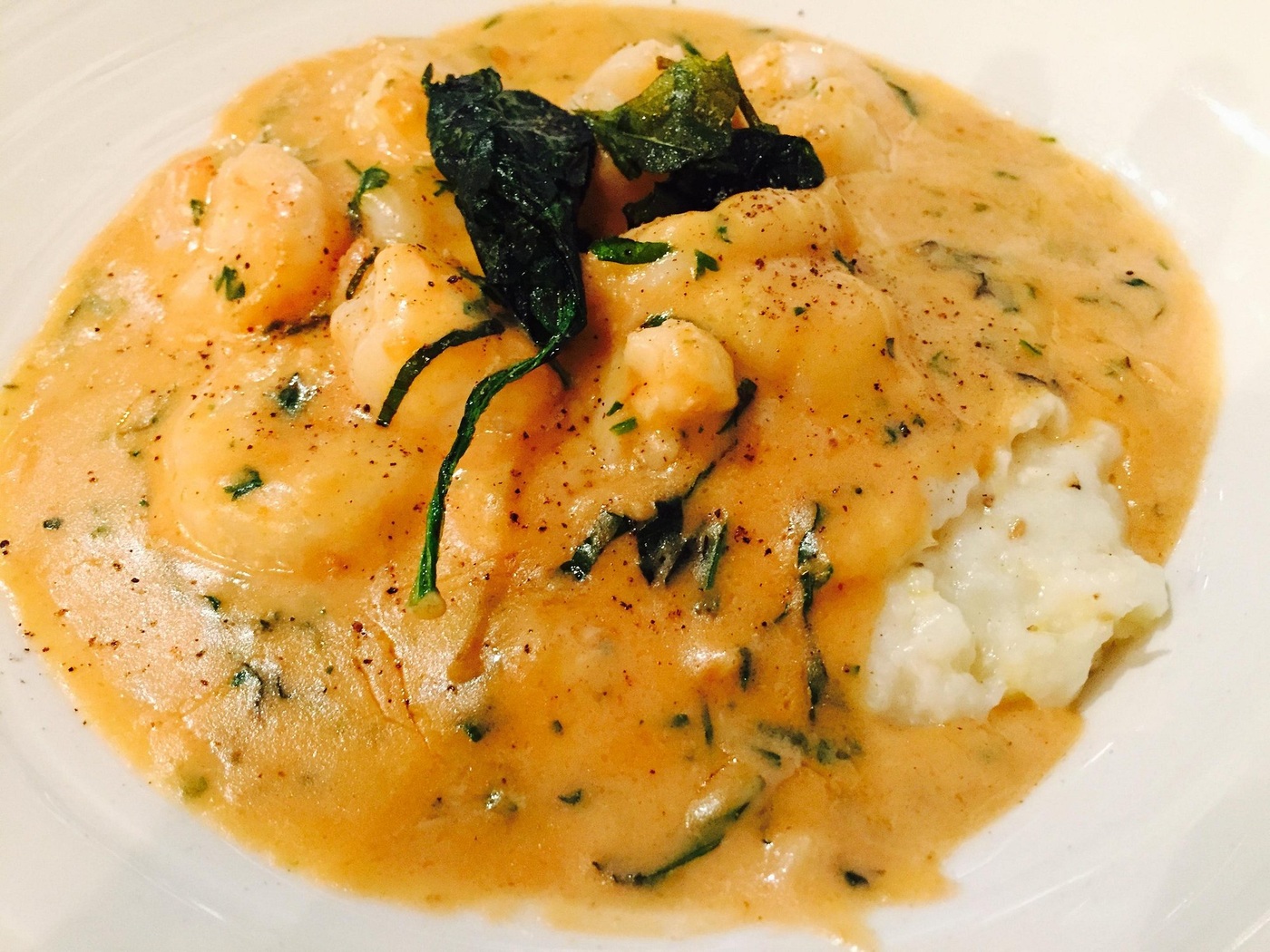 A previous shellfish-and-grits preparation at Magnolias