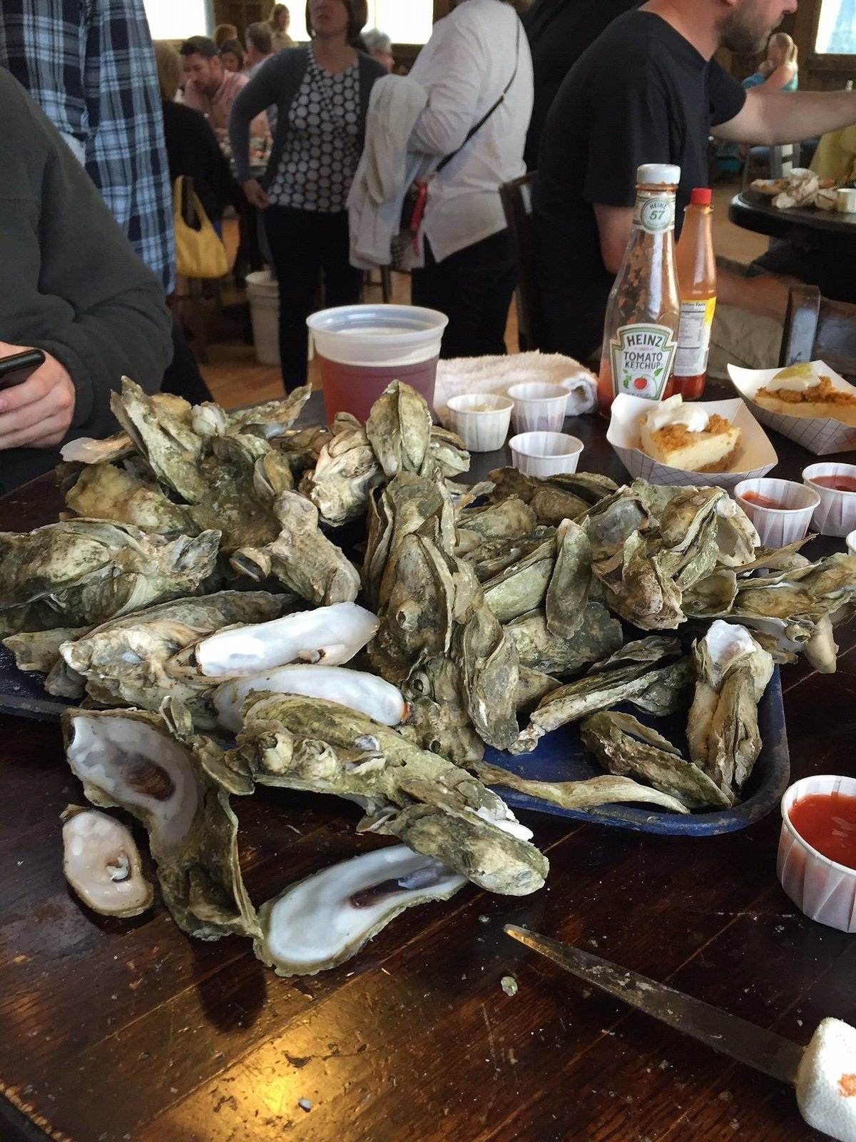 Steamed oysters at Bowens Island