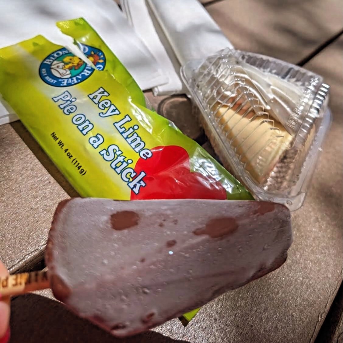 Chocolate-dipped Key lime pie on a stick at Blond Giraffe