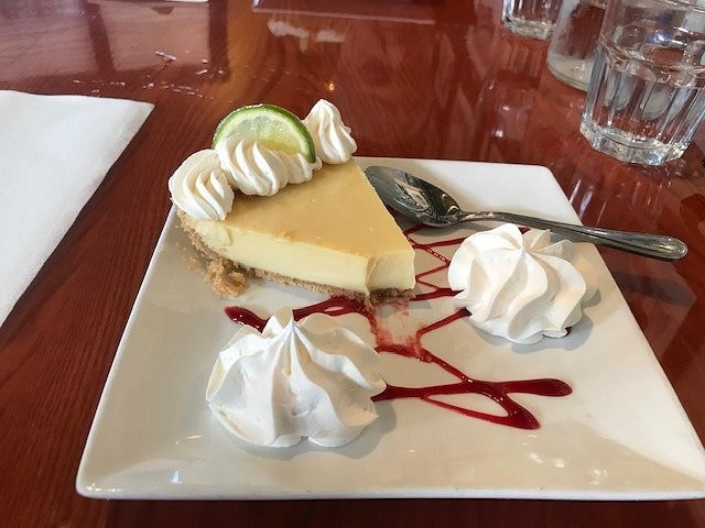 Green Turtle Inn Key lime pie served with whipped cream
