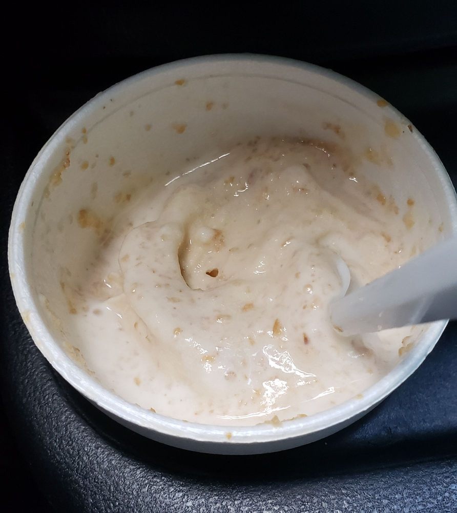 Peach ice cream at The Shed at Fitzgerald Fruit Farms