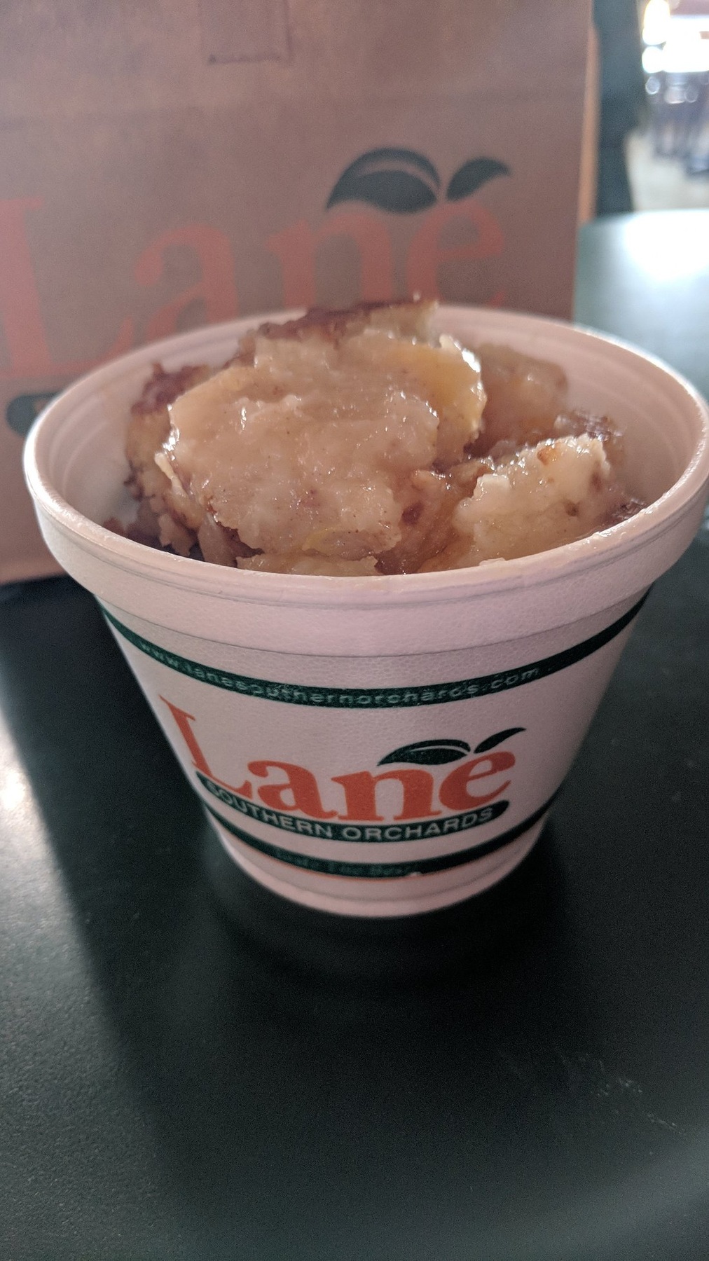 Peach cobbler at Lane Southern Orchards