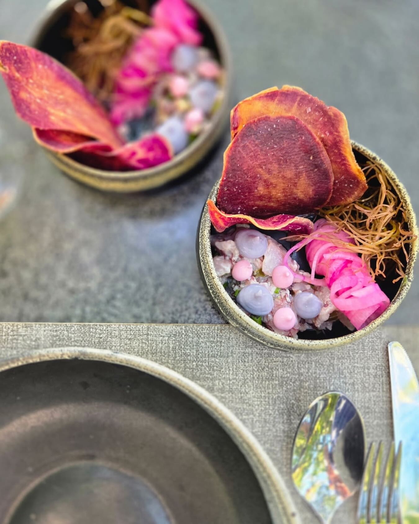 Kitoko Maui’s ono poke with crisp purple sweet potato chips