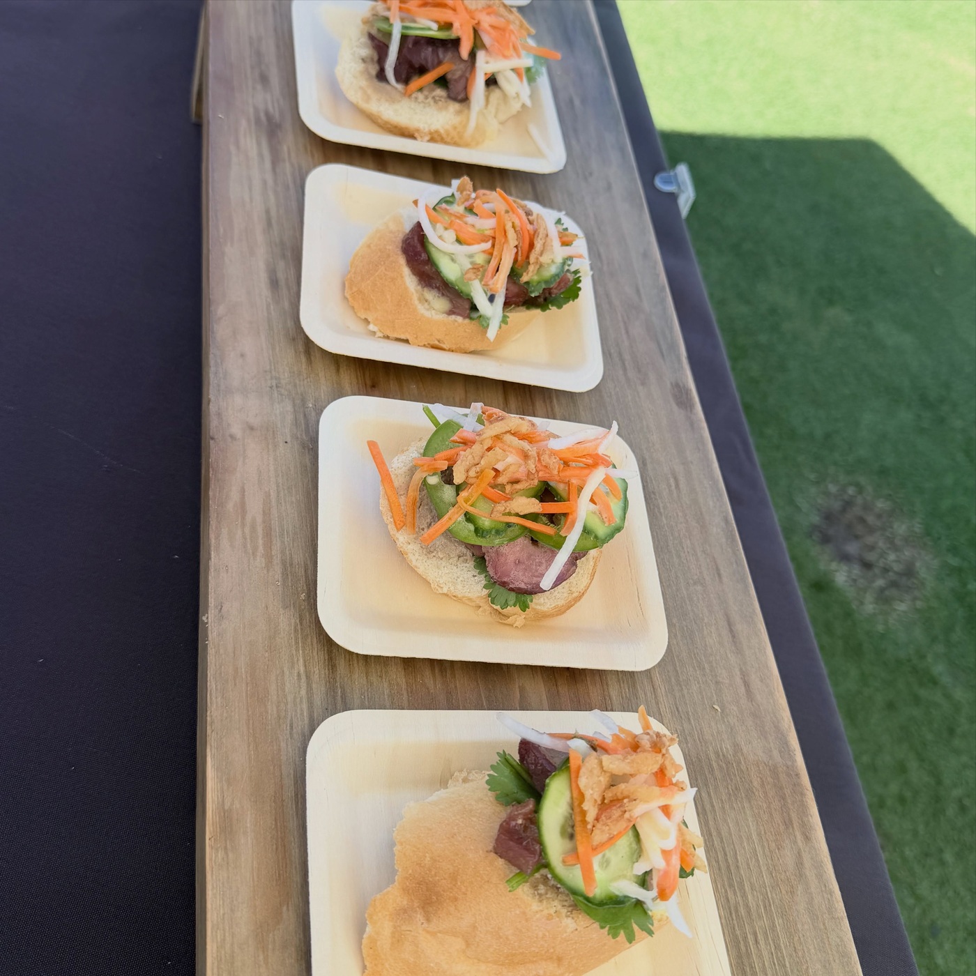Big Island Smokehouse’s banh mi bites served at the Hawaiʻi Food & Wine Festival