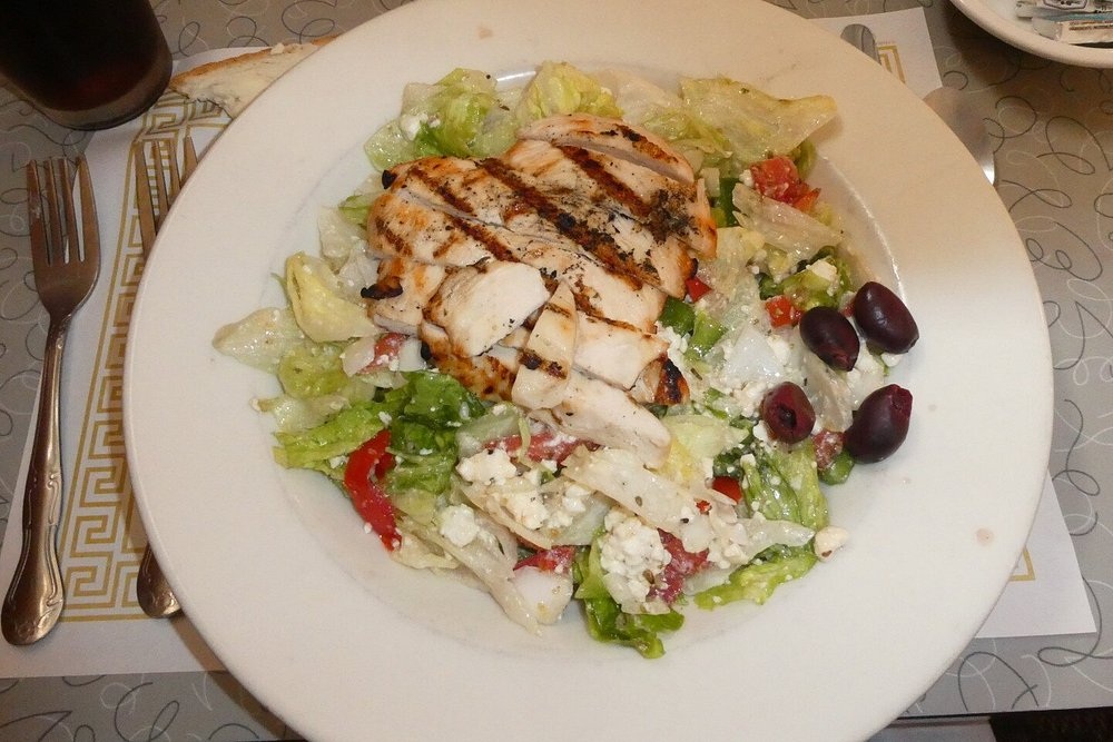 Chicken Greek salad at the Ariston Cafe