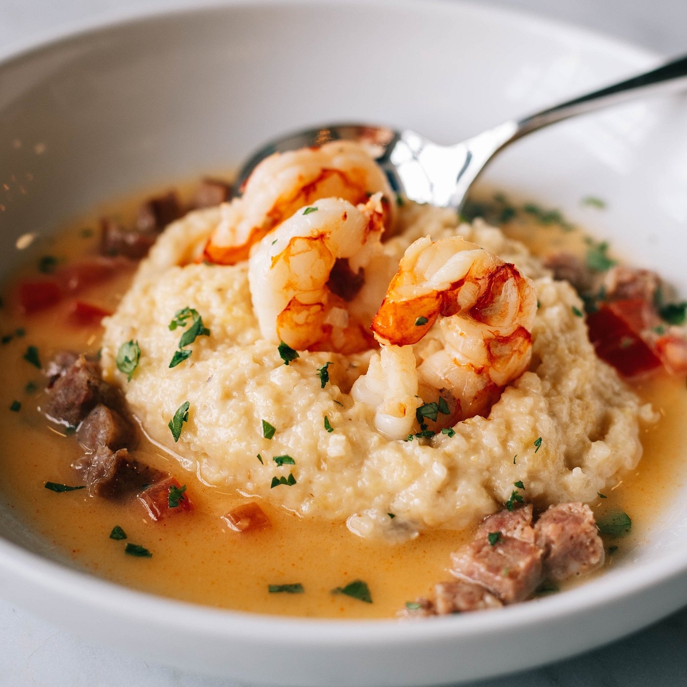 Shrimp and cheddar grits at Bardstown Bourbon Company Kitchen & Bar