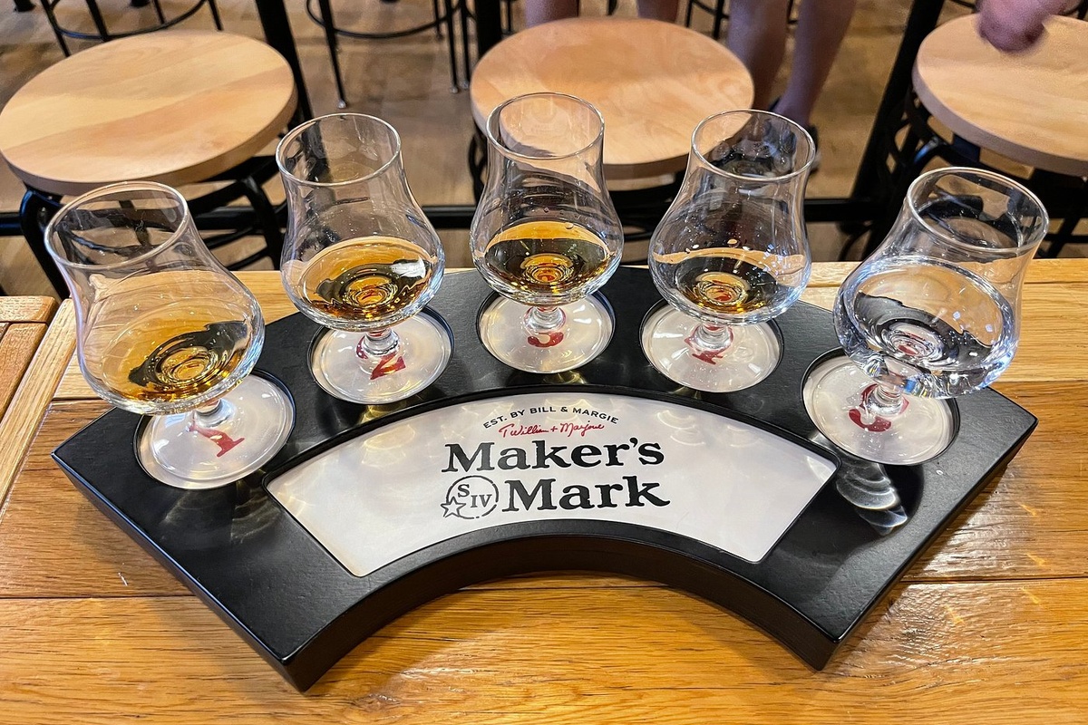 Maker’s Mark bourbon tasting flight in Loretto, Kentucky