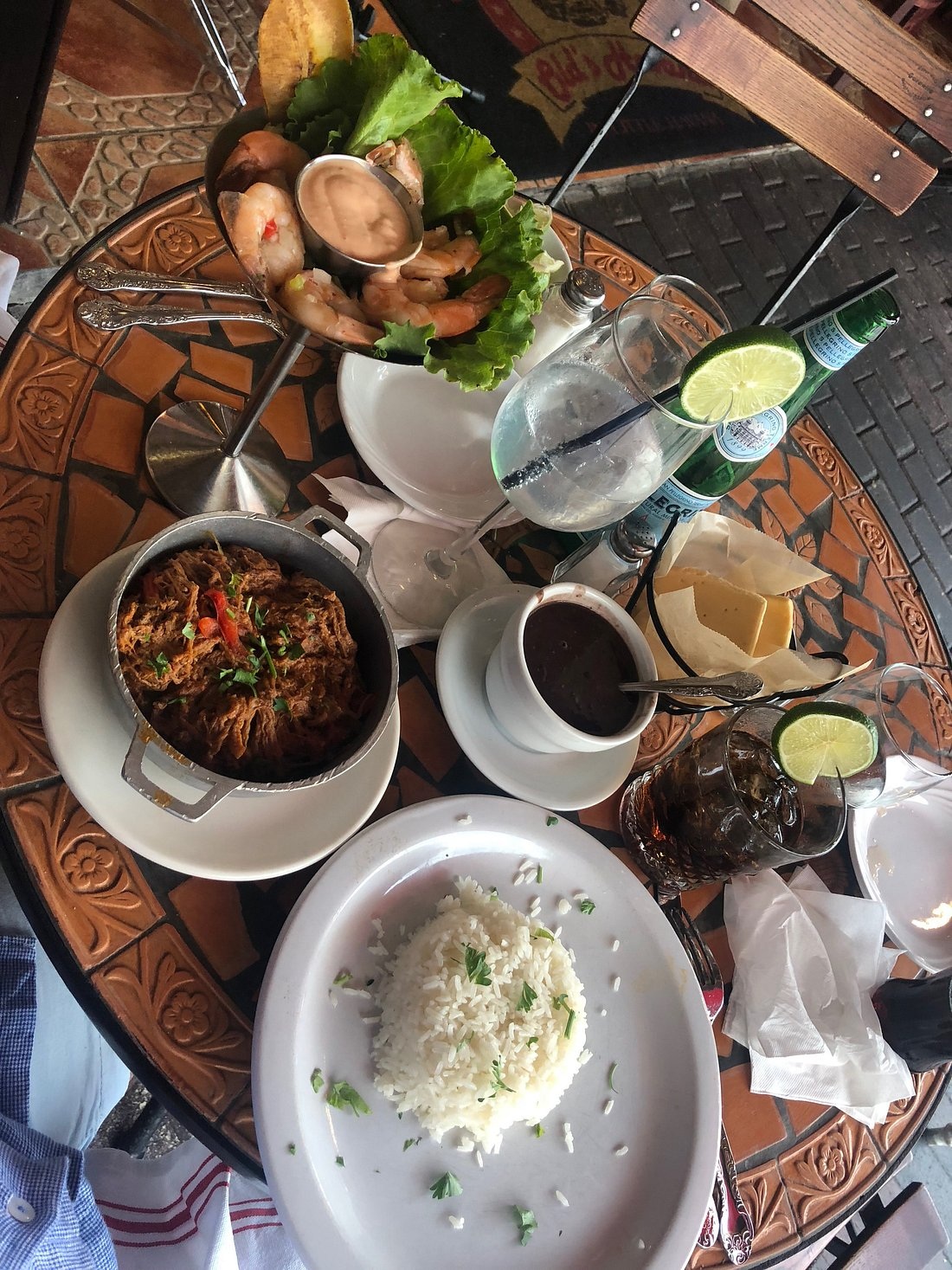 Ropa vieja and shrimp dishes photographed at Old’s Havana
