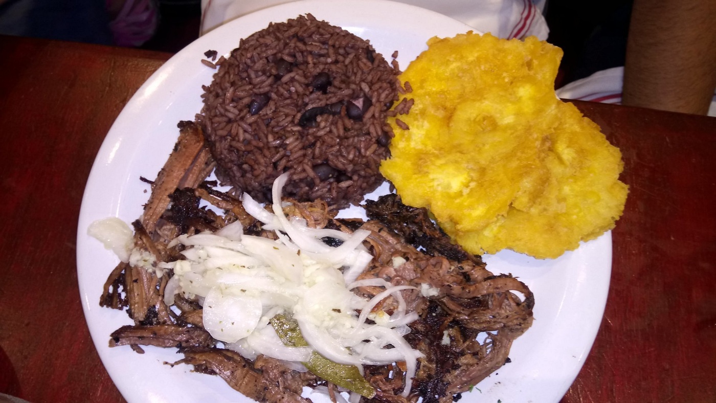 Vaca frita with rice and plantain at Old’s Havana