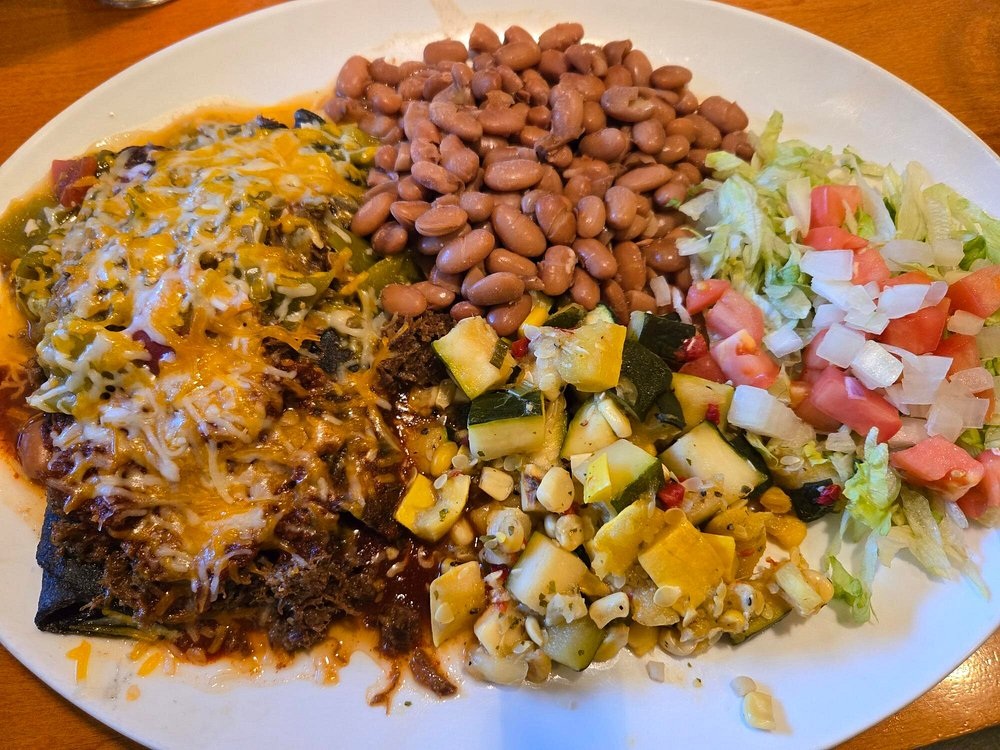 Blue corn enchiladas at Indian Pueblo Kitchen
