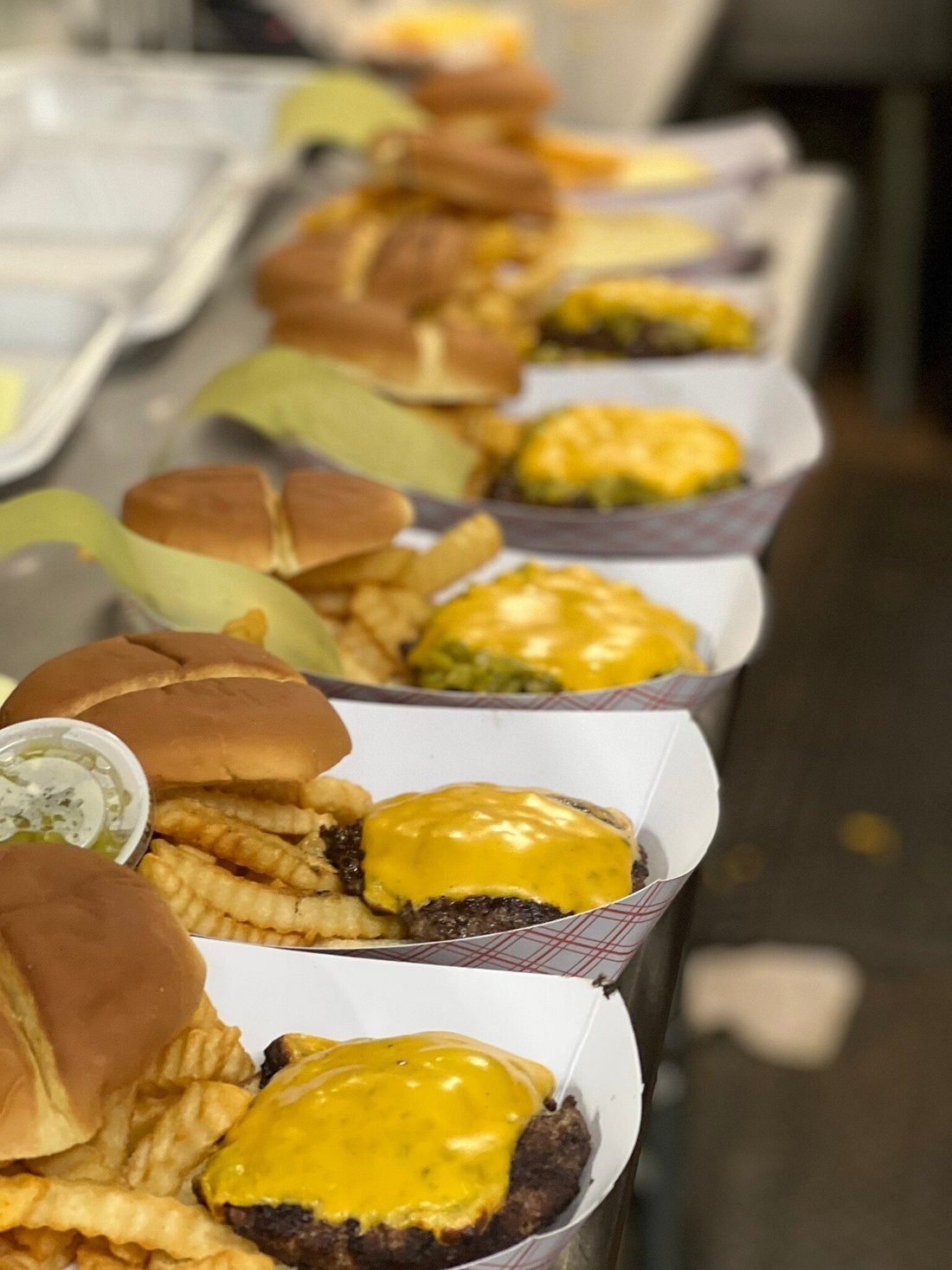 Sparky’s green chile cheeseburger in Hatch