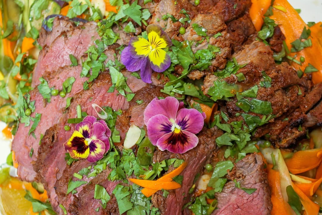 A farm-prepared dish at Our Table Cooperative, pictured at a private event