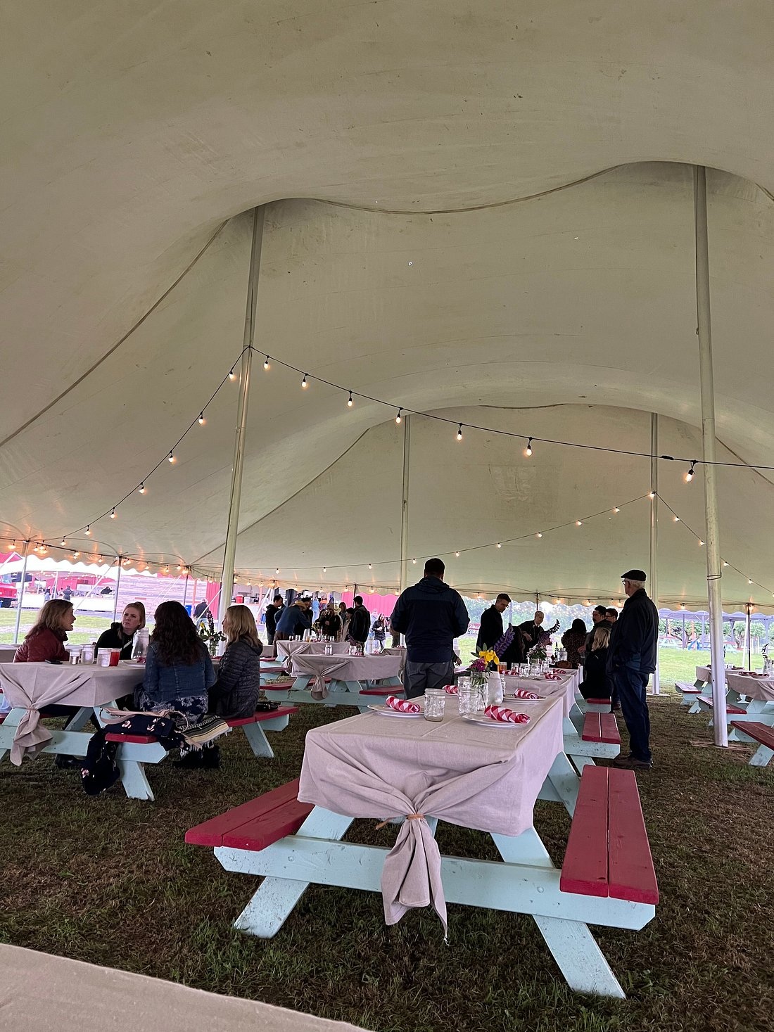 A tented Farm to Plate dinner at Topaz Farm