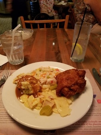 Chicken pot pie with other buffet dishes at Miller’s Smorgasbord