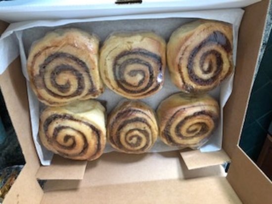 Cinnamon rolls at Mr. Sticky’s, which also sells regular and walnut sticky buns