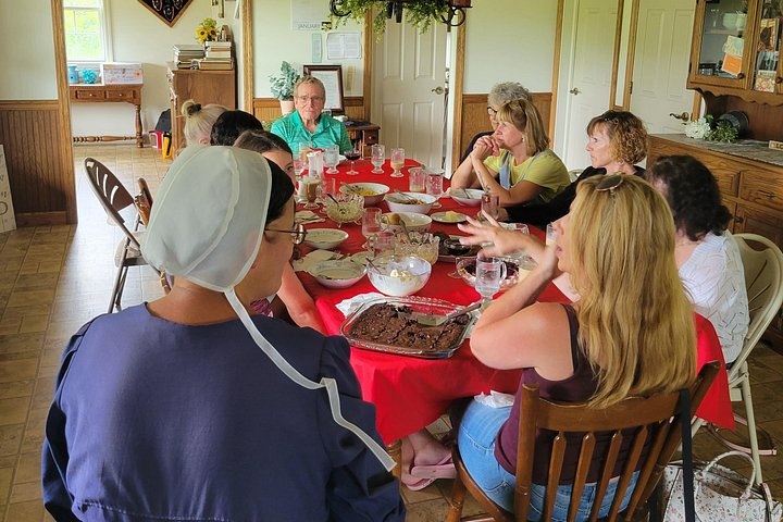 Guests sharing a meal on loKal Experiences’ Authentic Tour & Meal with the Amish