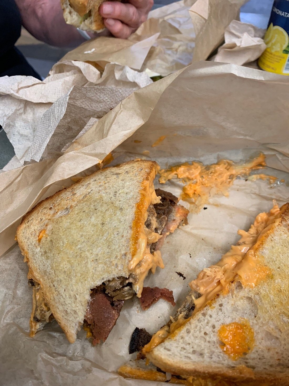 Vegan Reuben sandwich from LUHV Vegan Deli at Reading Terminal Market