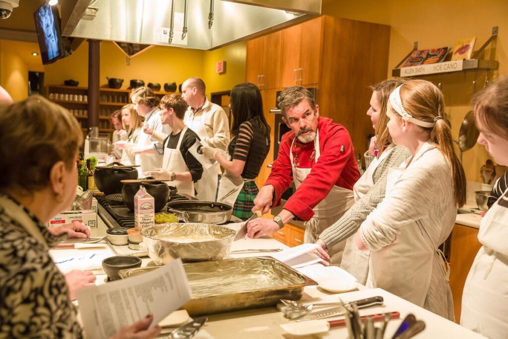 A hands-on class at Santa Fe School of Cooking