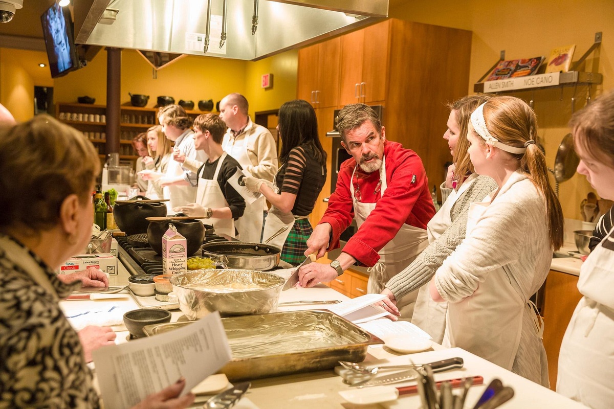 A hands-on class at Santa Fe School of Cooking