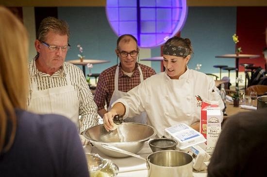 Chef Michelle teaching at Santa Fe School of Cooking