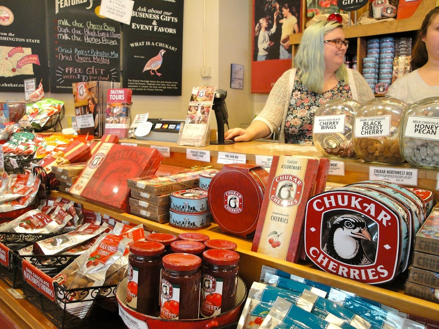 Chukar’s selection of chocolate-covered cherries at Pike Place Market