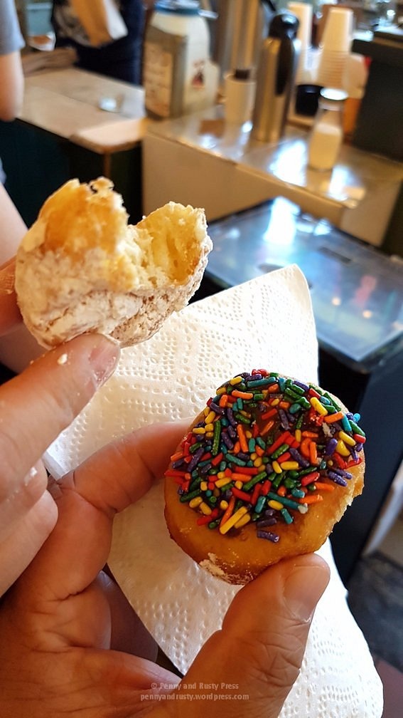 Assorted miniature doughnuts at Daily Dozen Donuts