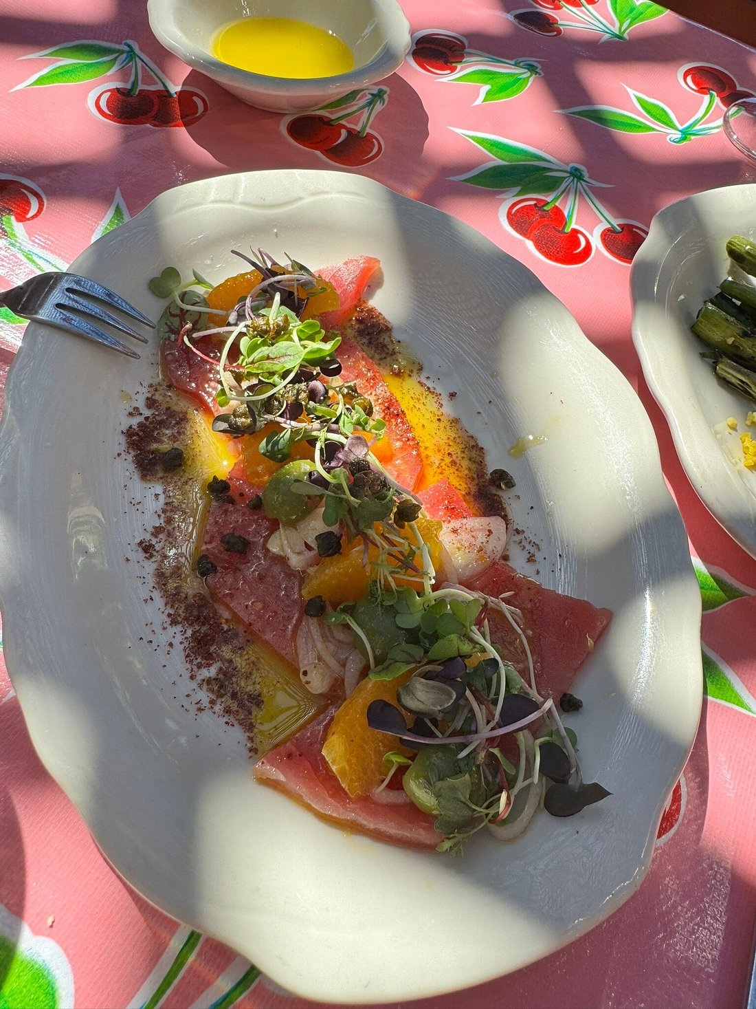A plated dish at The Pink Door