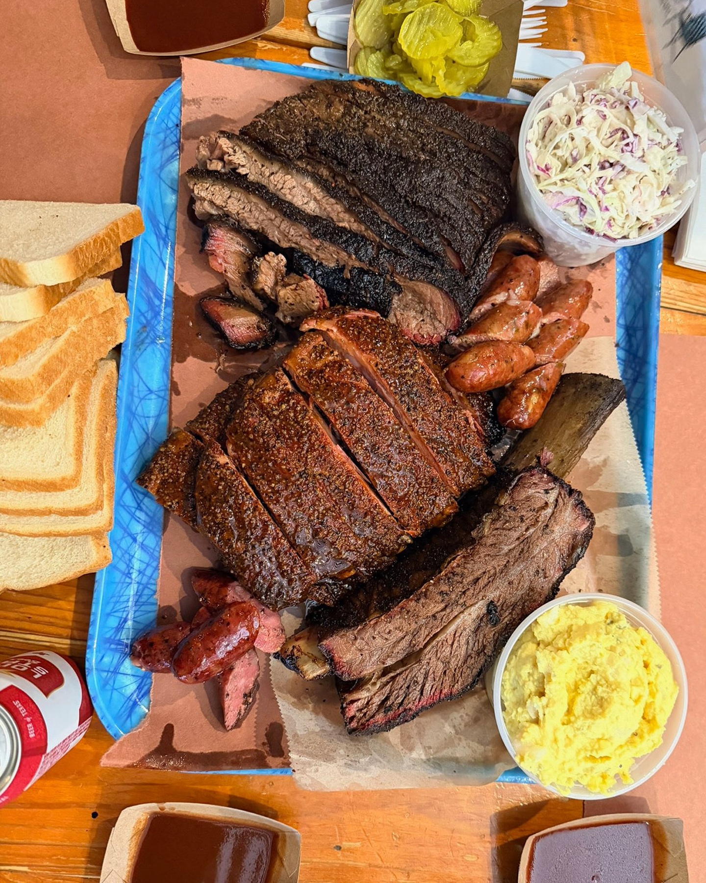 A barbecue tray at Franklin Barbecue