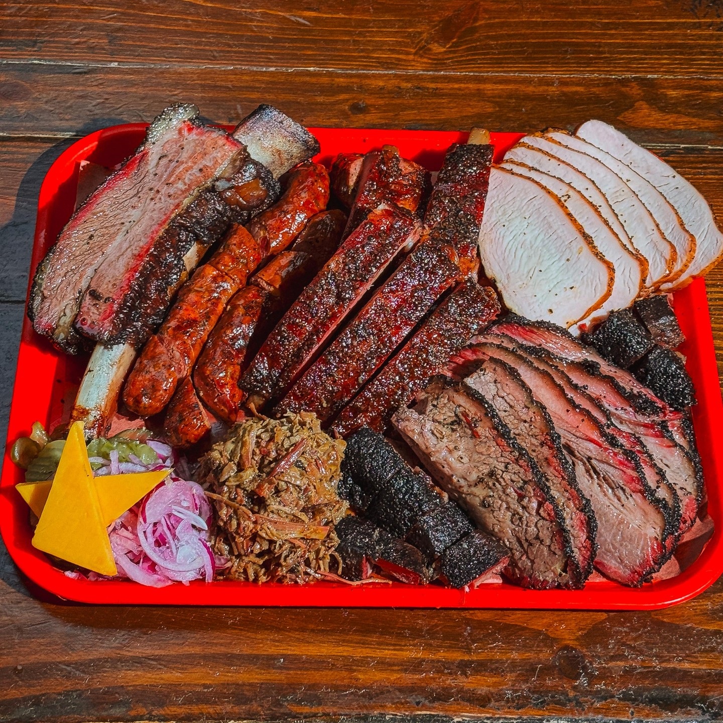 An assortment of smoked meats from Terry Black’s Barbecue