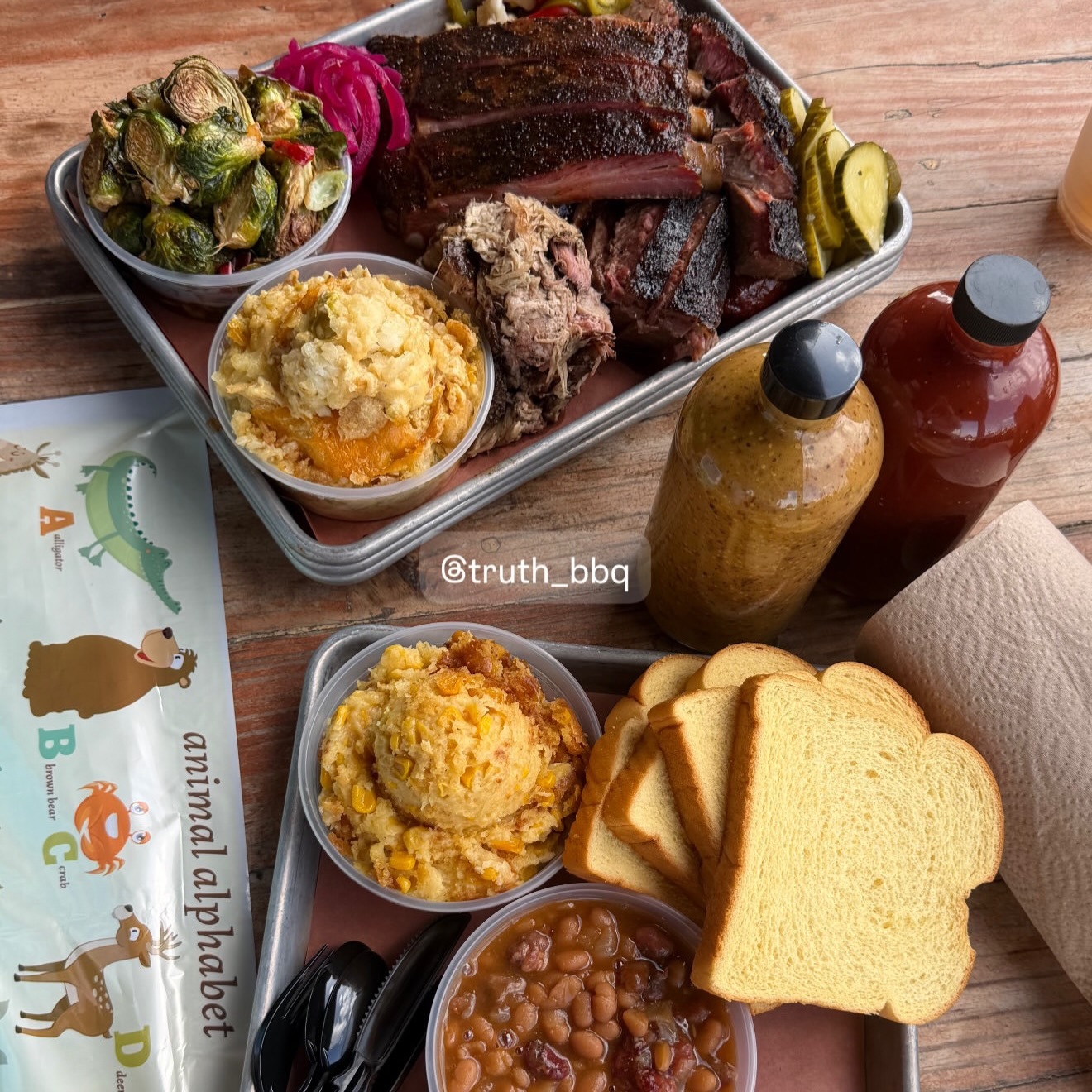 Smoked meats and sides at Truth BBQ in Houston