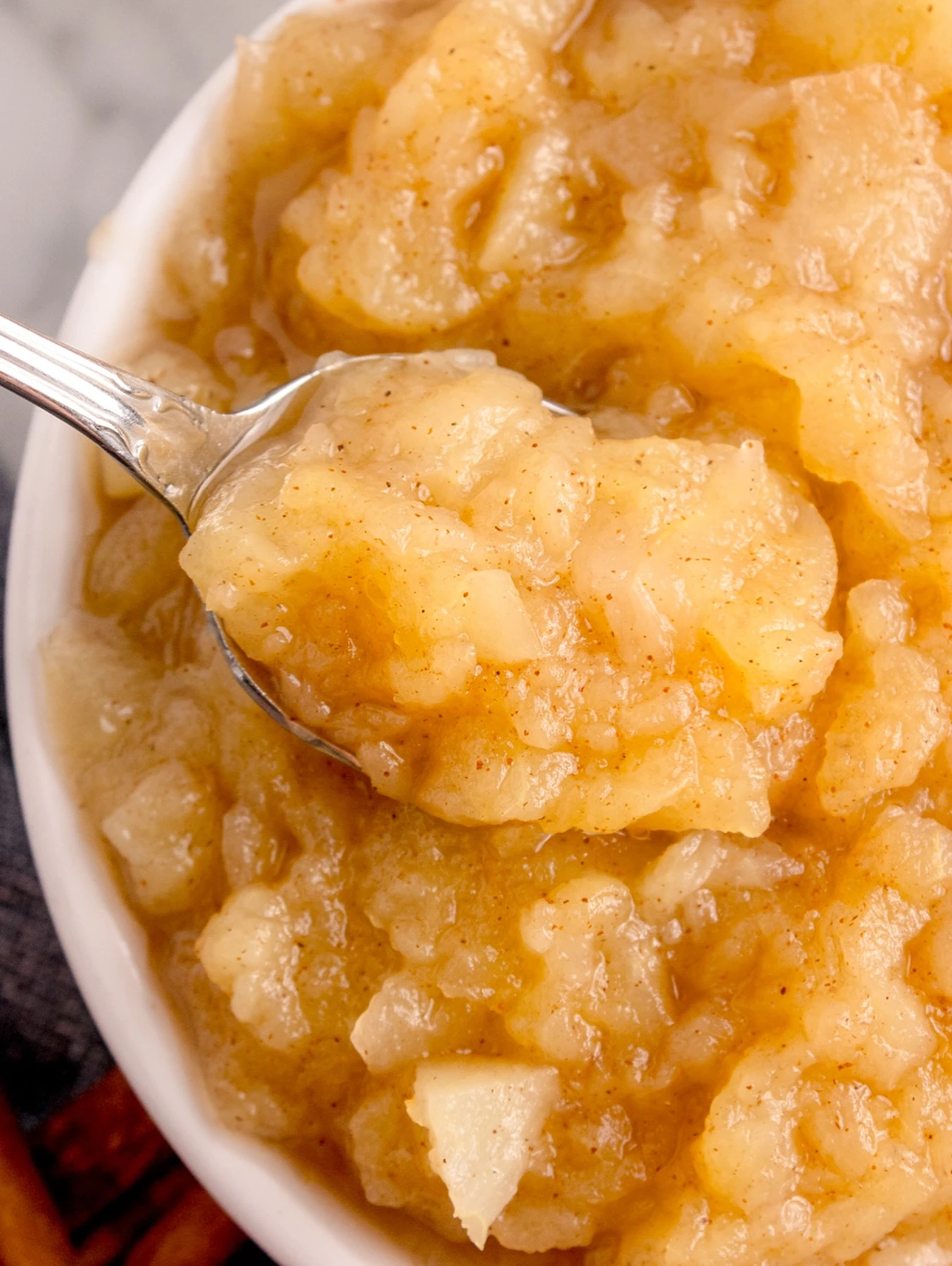 A spoonful of cinnamon applesauce