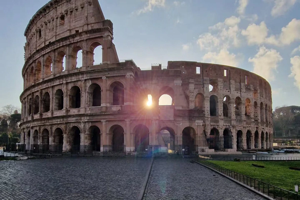 The Colosseum in Rome in warm morning light