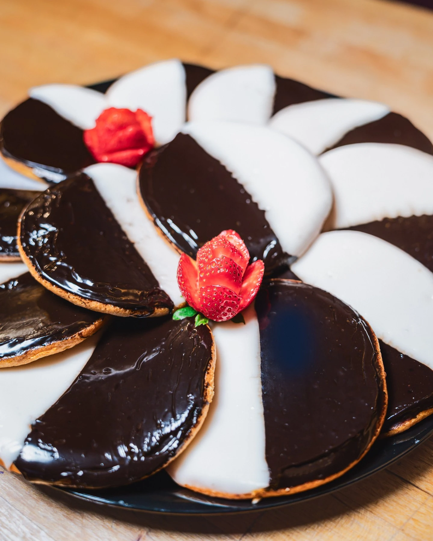 Black-and-white cookies with chocolate and vanilla icing from Sarge’s Delicatessen