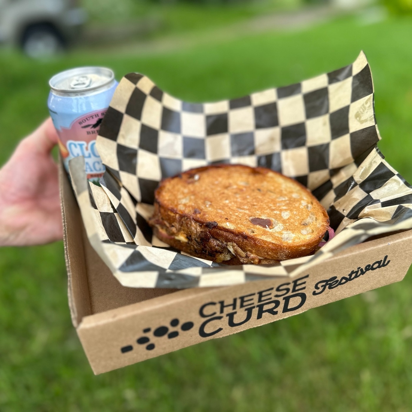 A sandwich at Ellsworth’s Cheese Curd Festival