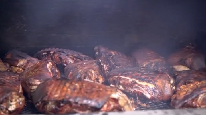 Barbecue cooking in the Lexington Barbecue Festival’s food preview