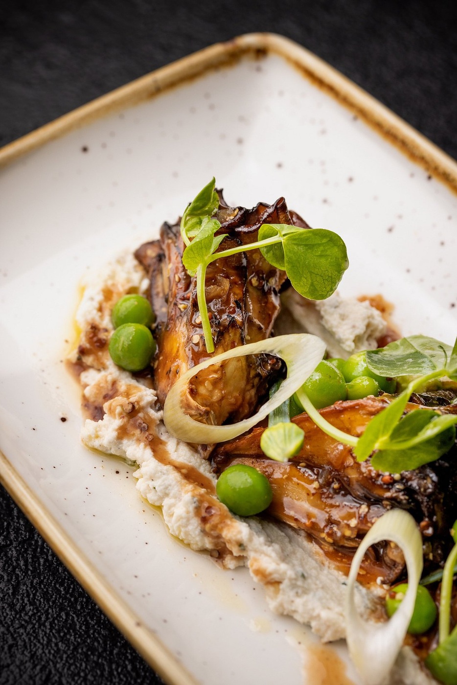 Roasted maitake mushroom dish at Crossroads Kitchen in Los Angeles