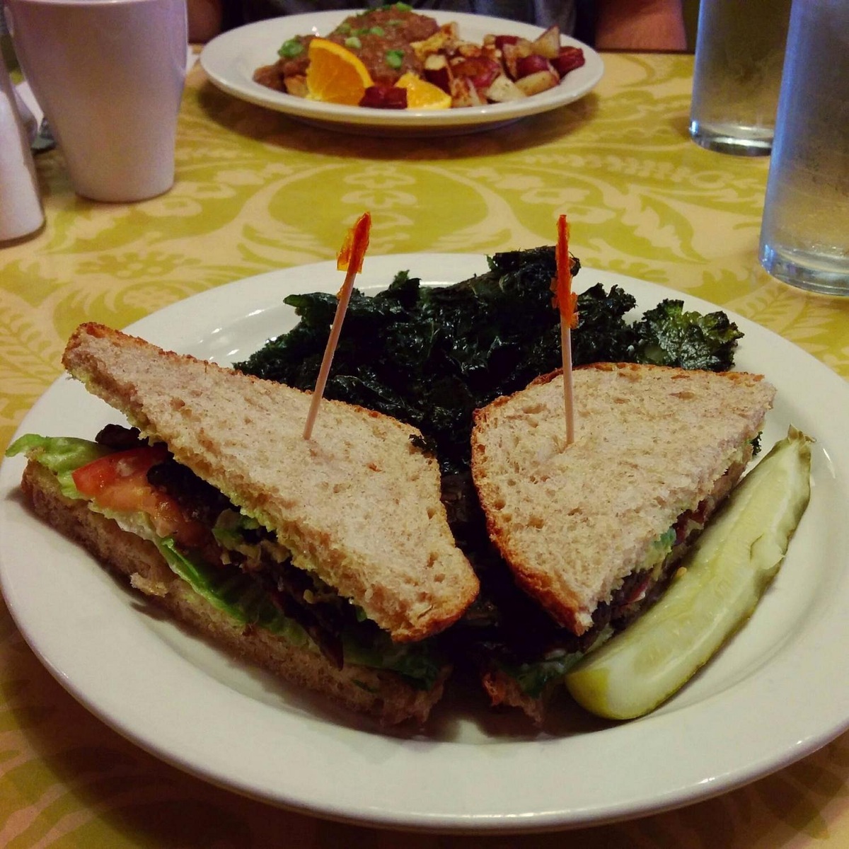 Tempeh, lettuce, tomato and avocado sandwich at The Green Owl Cafe