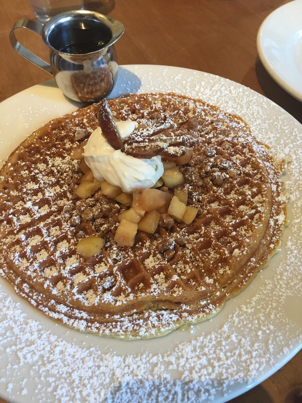 Apple waffle at Cafe Flora in Seattle