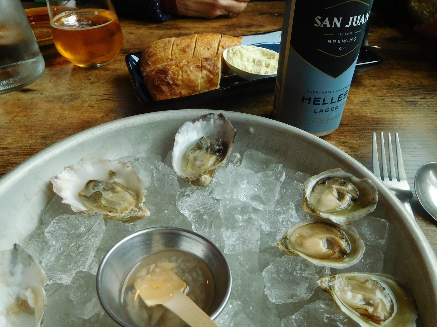 Oysters on the half shell at Westcott Bay Shellfish Co.